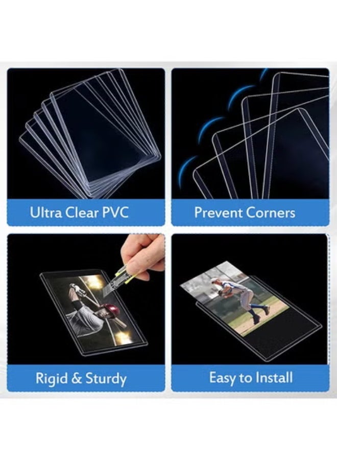 fantasize 80 قطعة من حوامل البطاقات PVC، حماية متميزة بأبعاد 3" x 4"، أكمام بطاقات تداول مضادة للخدش، أكمام بطاقات بوكيمون، أكمام كرة قاعدة شفافة، MTG، K-pop وحماية بطاقة الضمان الاجتماعي - Image 3